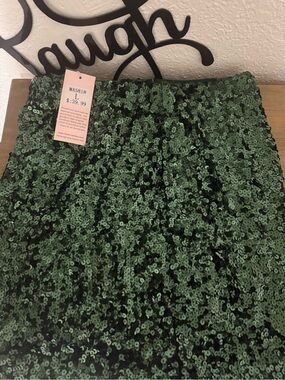 Emerald Sequin Mini Skirt